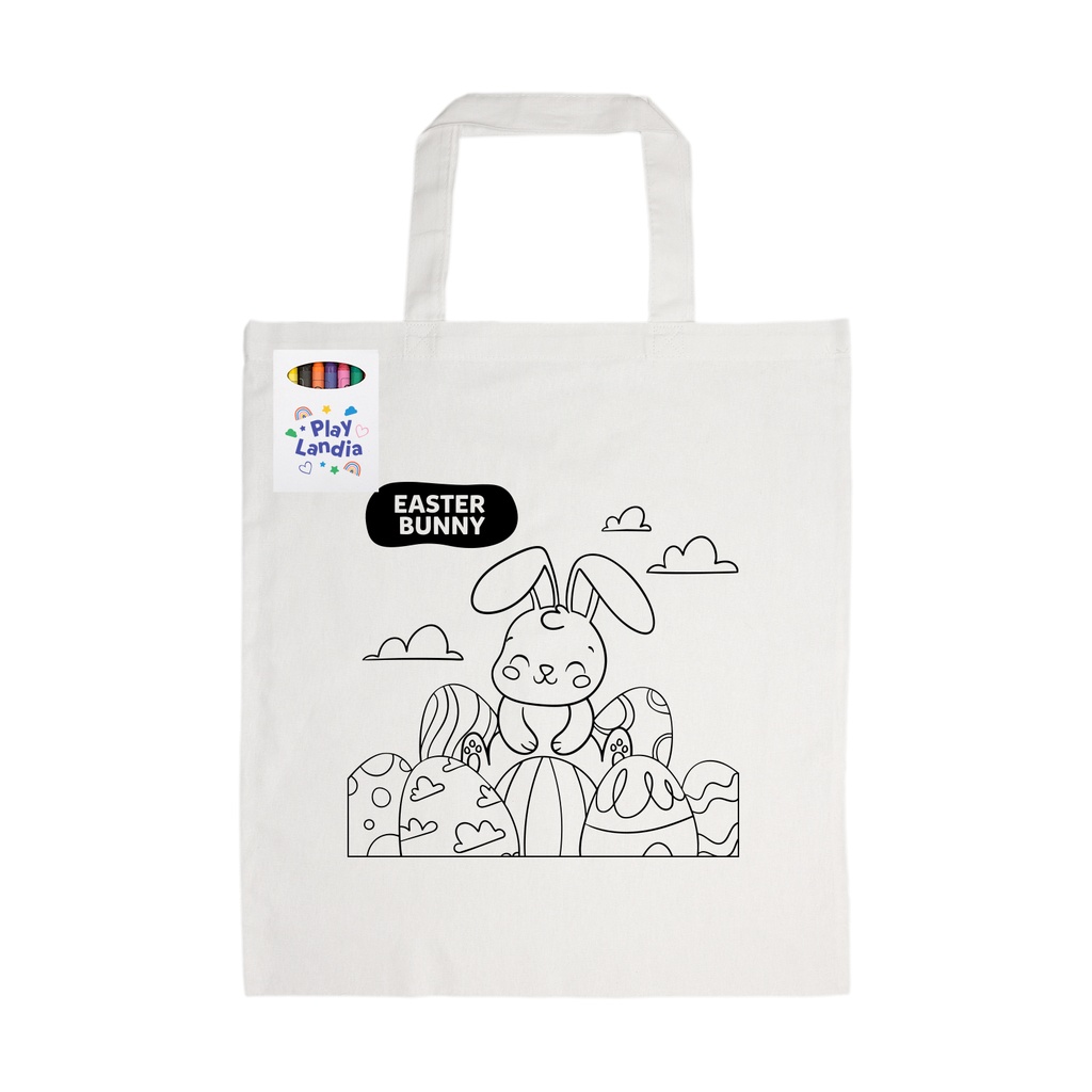 [LL5520] Colouring Short Handle Cotton Bag & Crayons