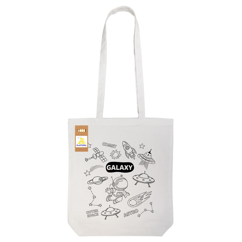 [LL5524] Colouring Long Handle Cotton Bag & Pencils