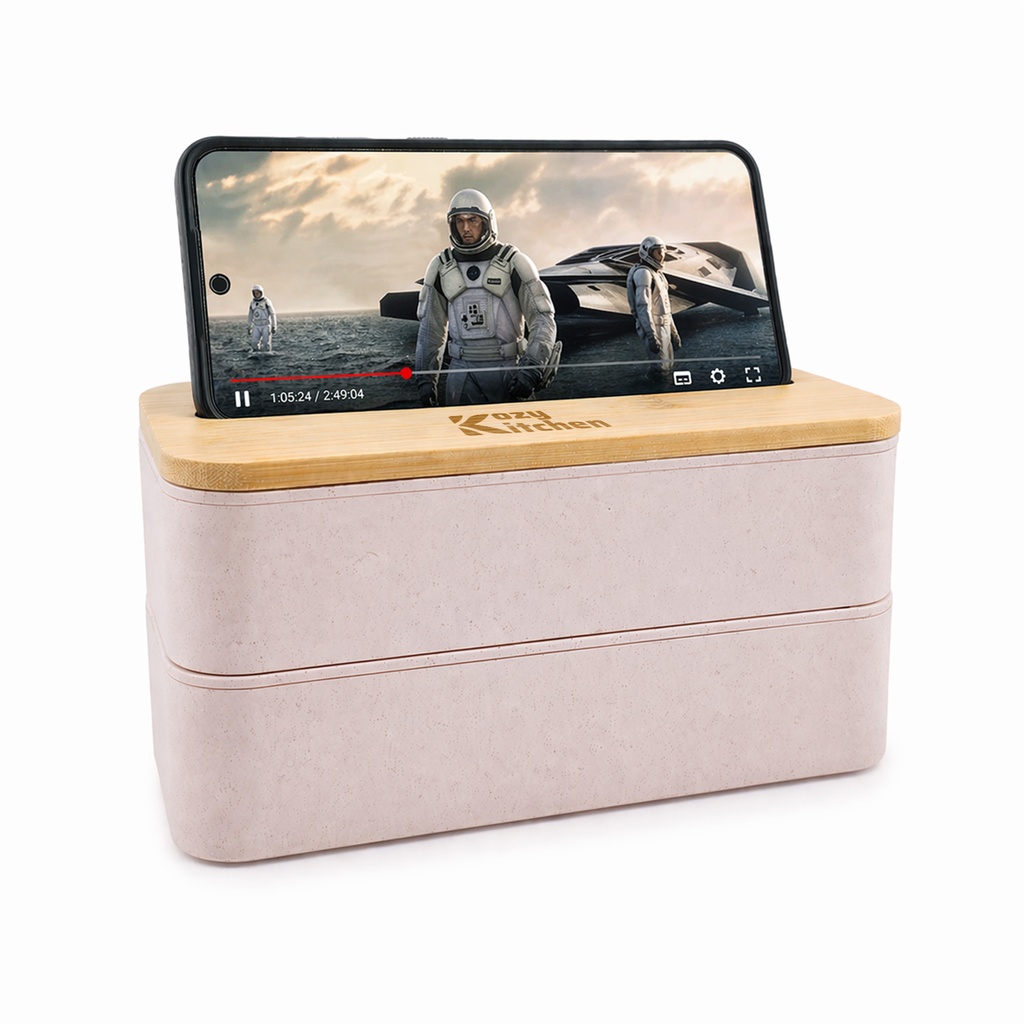 [LL6362] Stax Eco Lunch Box with Phone Holder Lid
