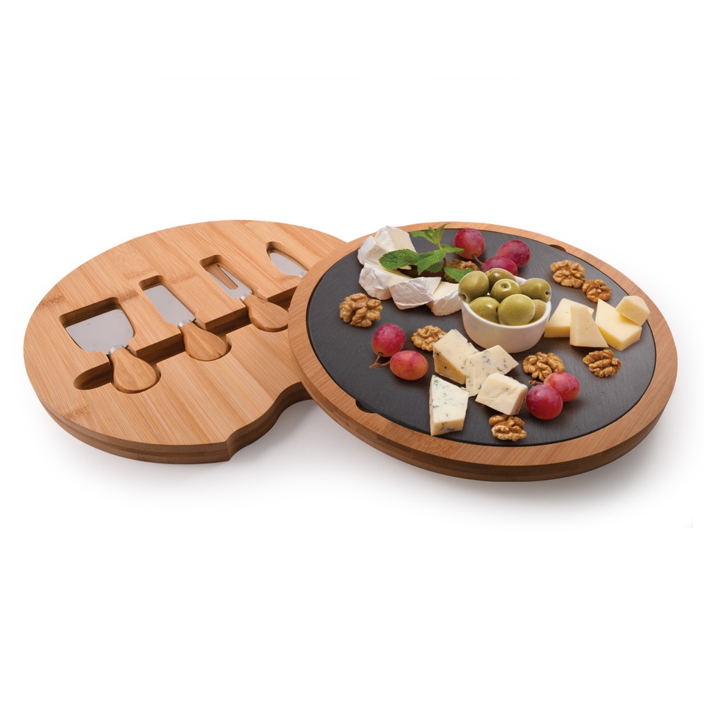 [LL6715] Gala Bamboo Slate Cheese Board