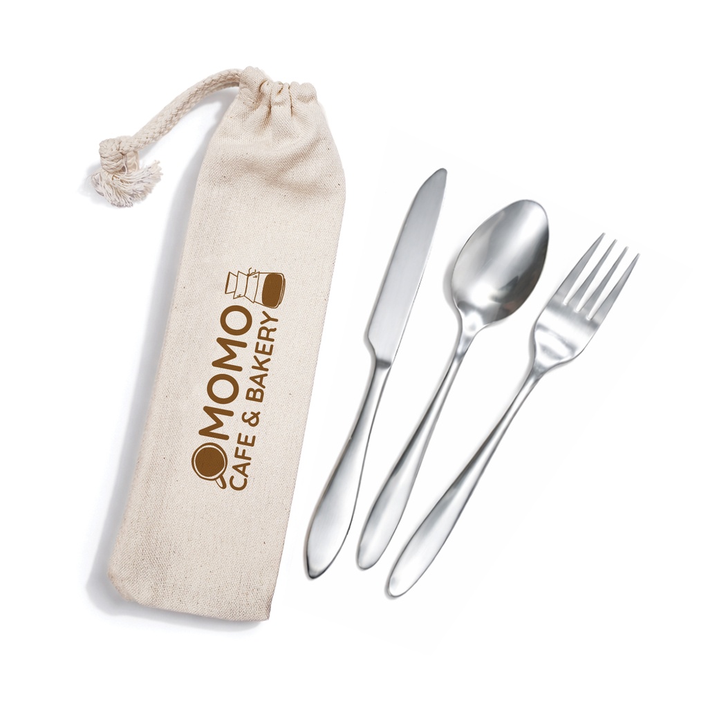 [LL8798] Banquet Cutlery Set in Calico Pouch