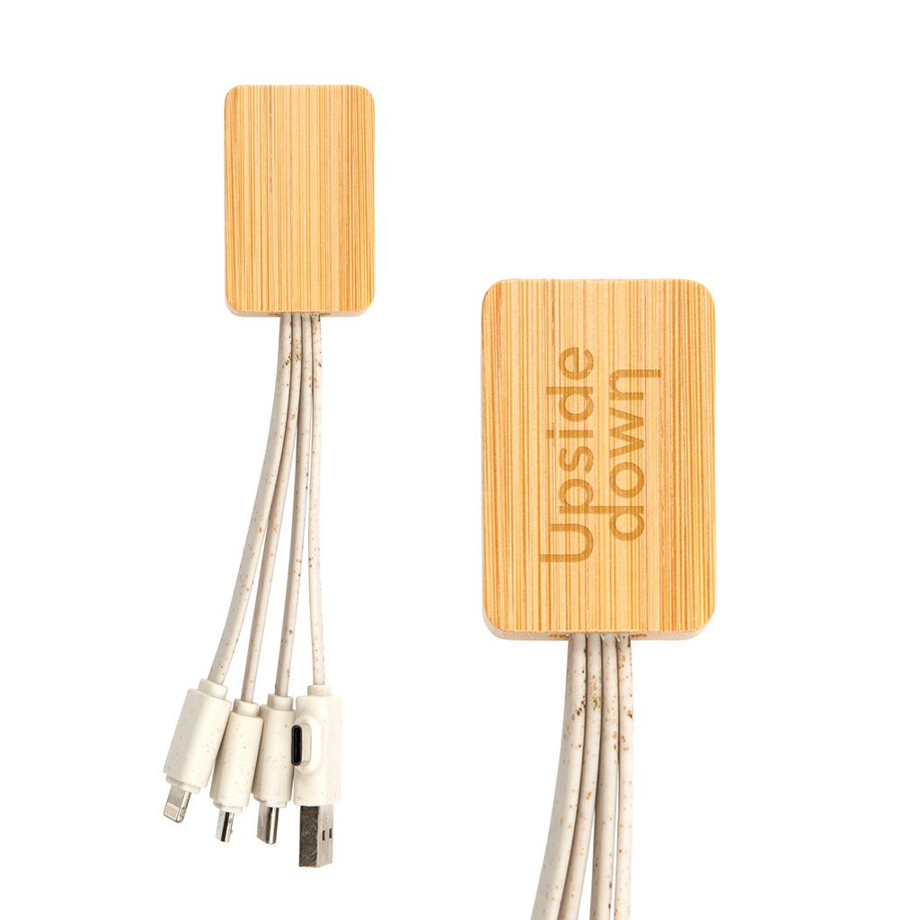 [LL9437] Sprite Square Bamboo Charging Cable