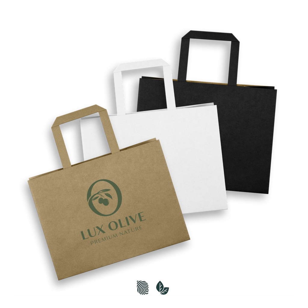 [TR125940] Medium Flat Handle Paper Bag Landscape