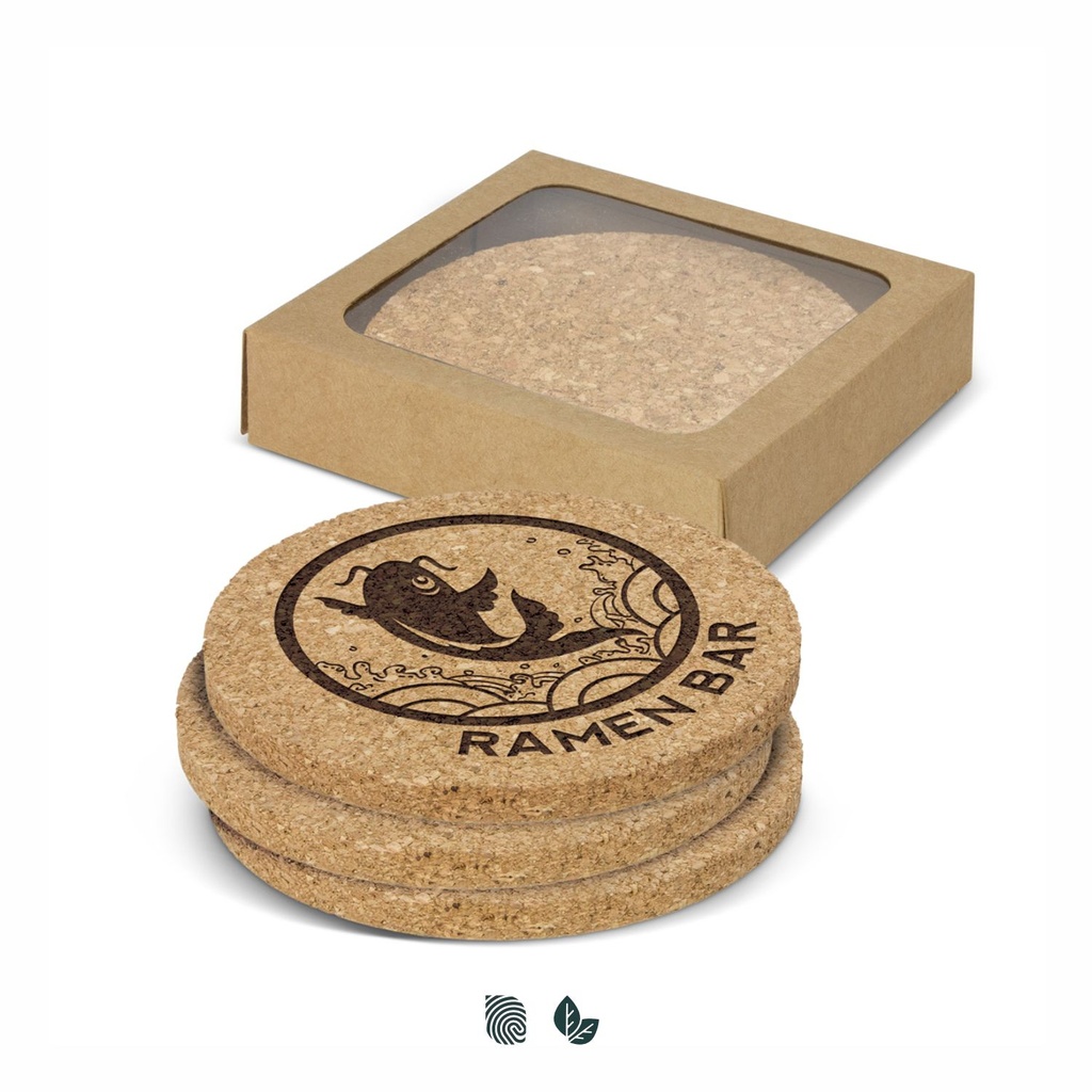 [TR113033] Oakridge Cork Coaster Round - Set of 4