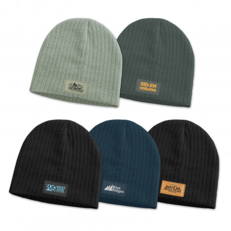 [TR115656] Nebraska Cable Knit Beanie with Patch