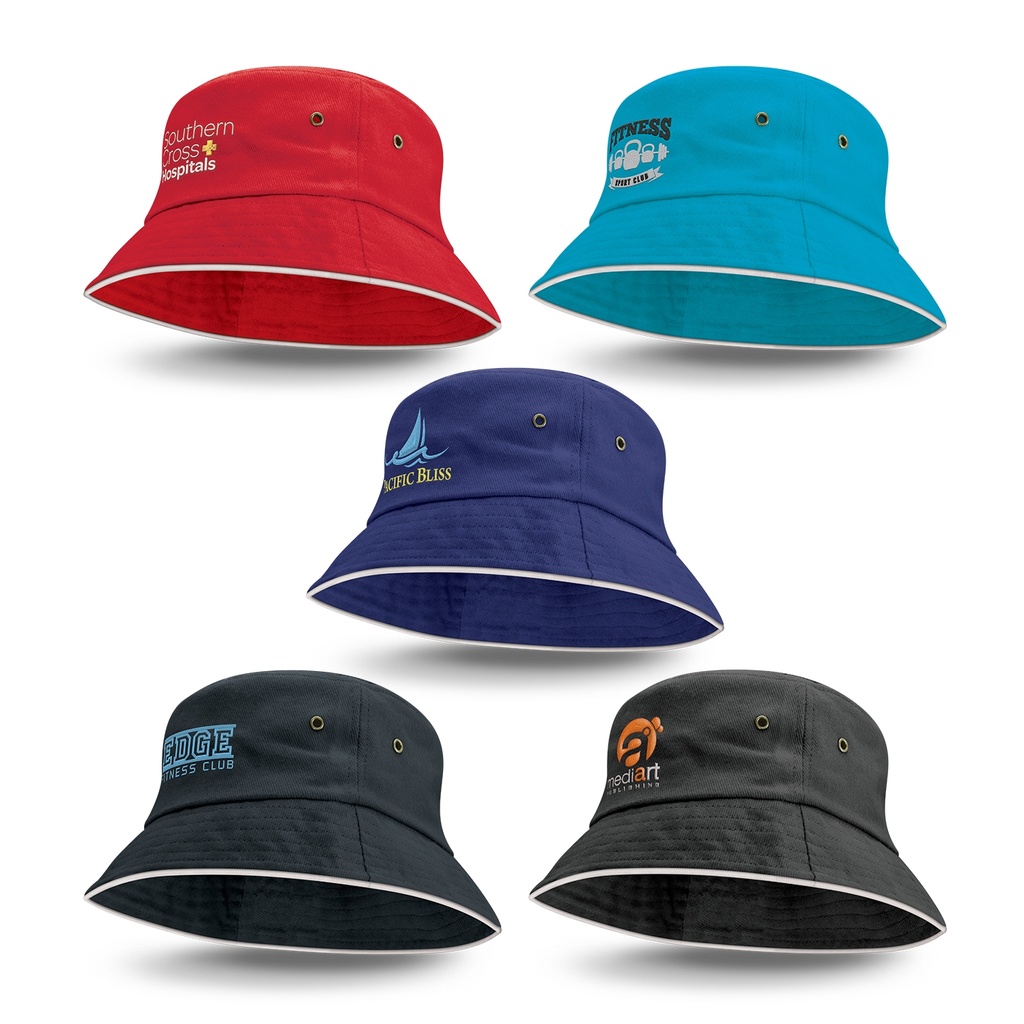 [TR115740] Bondi Bucket Hat - White Sandwich Trim