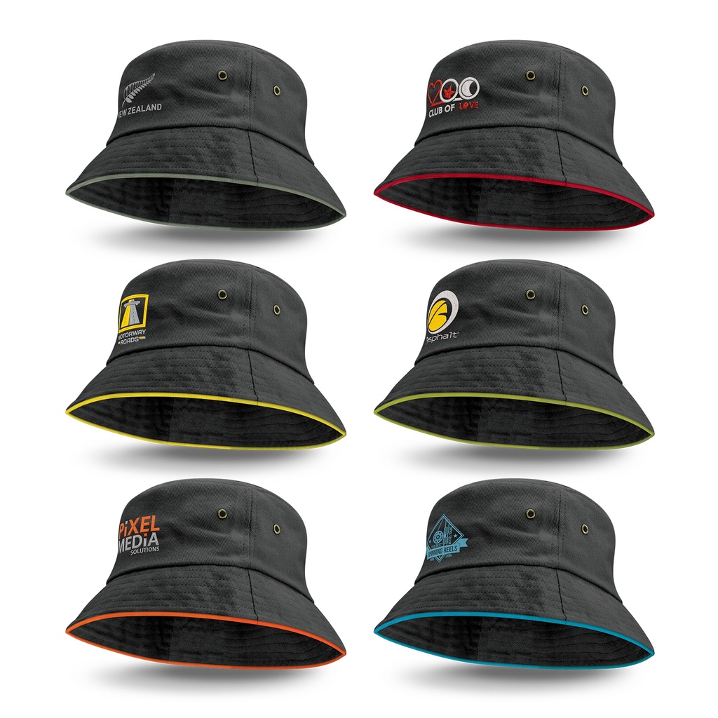 [TR115741] Bondi Bucket Hat - Coloured Sandwich Trim