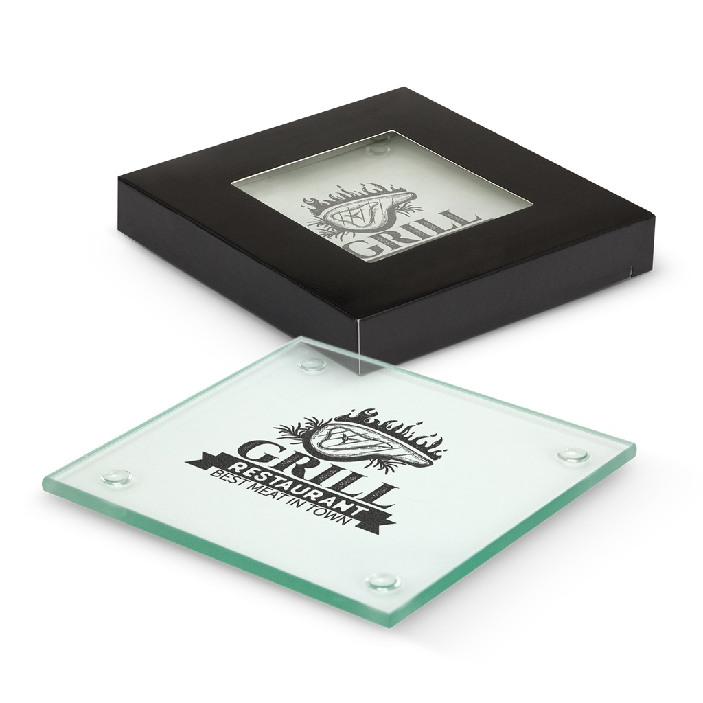 [TR116394] Venice Glass Coaster - Set of 2 - Square