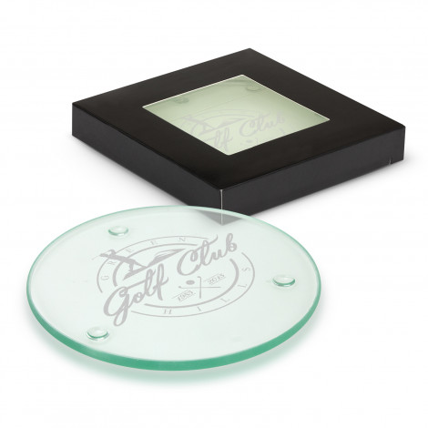 [TR116396] Venice Glass Coaster - Set of 2 - Round