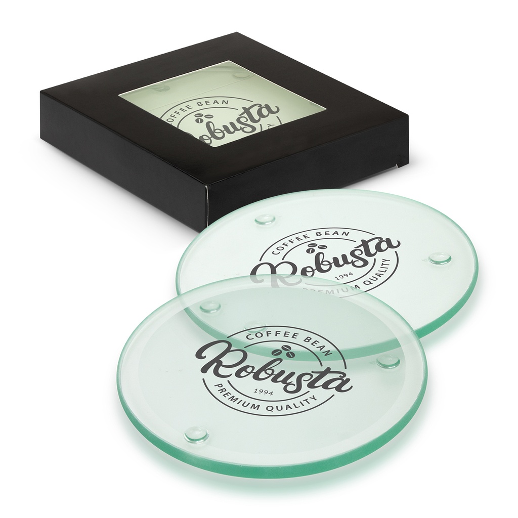 [TR116397] Venice Glass Coaster - Set of 4 - Round