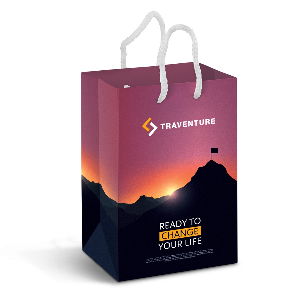 [TR116934] Small Laminated Paper Carry Bag - Full Colour