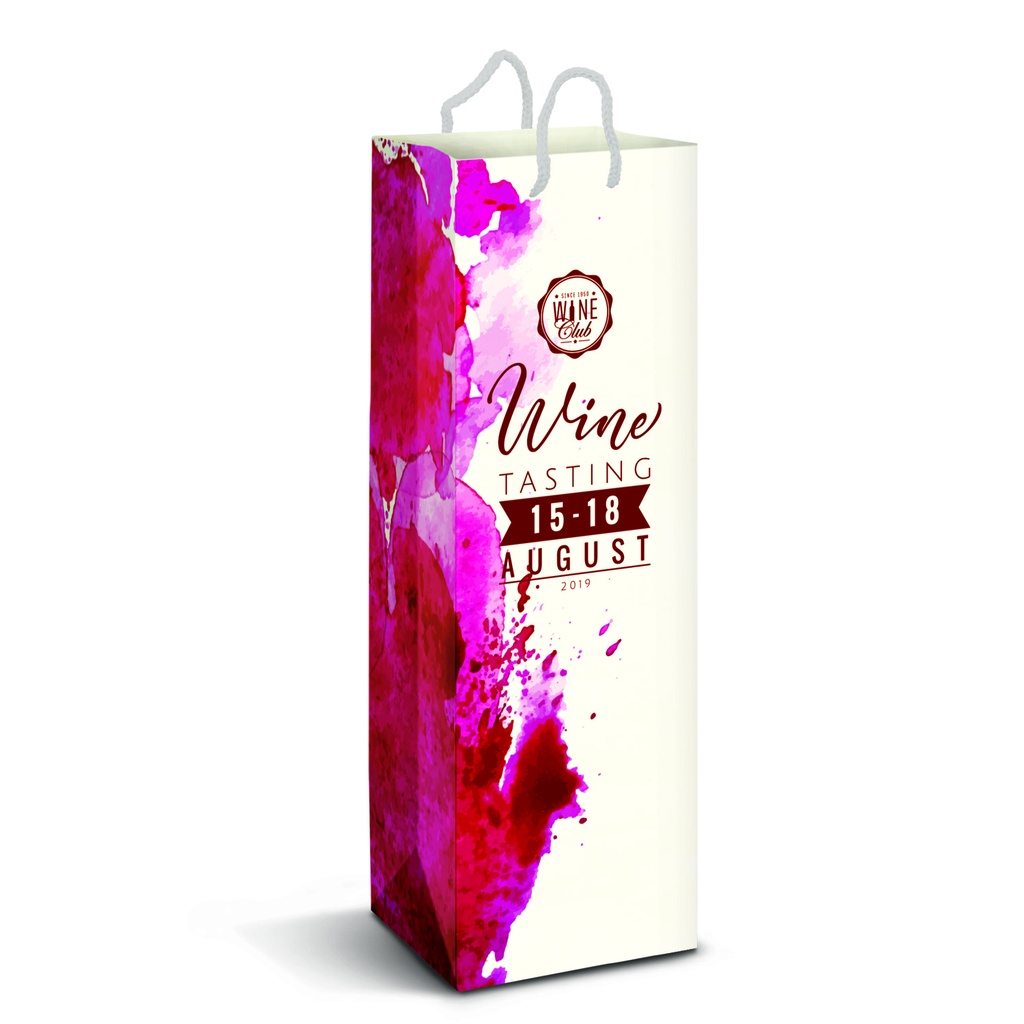 [TR116940] Laminated Paper Wine Bag - Full Colour