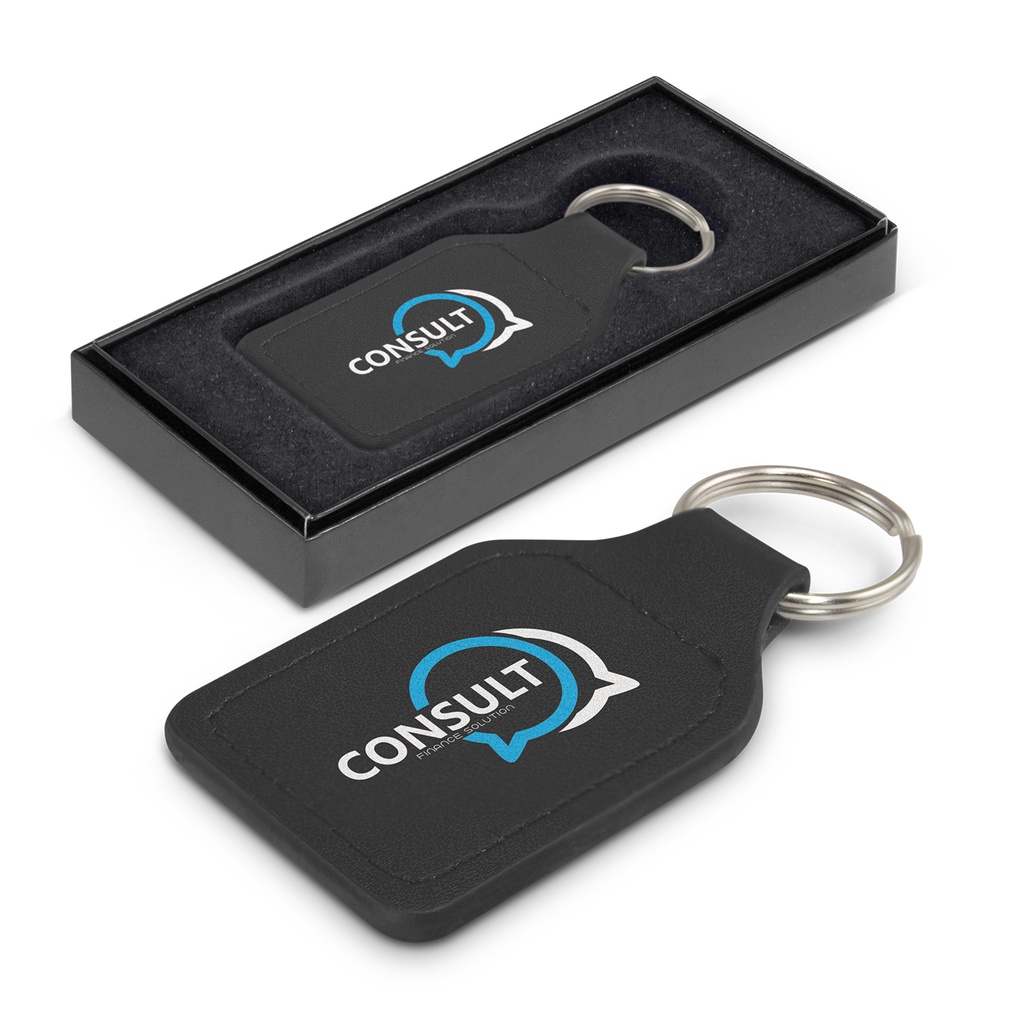 [TR116758] Prince Leather Key Ring - Square