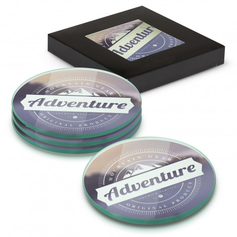 [TR120167] Venice Glass Coaster - Set of 4 - Round - Full Colour