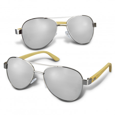 [TR120338] Aviator Mirror Lens Sunglasses - Bamboo