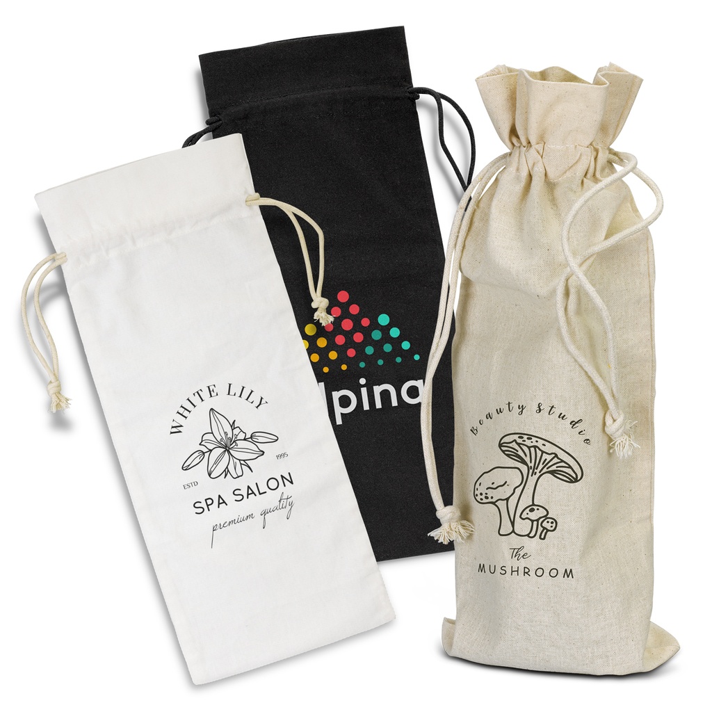 [TR123019] Cotton Wine Drawstring Bag