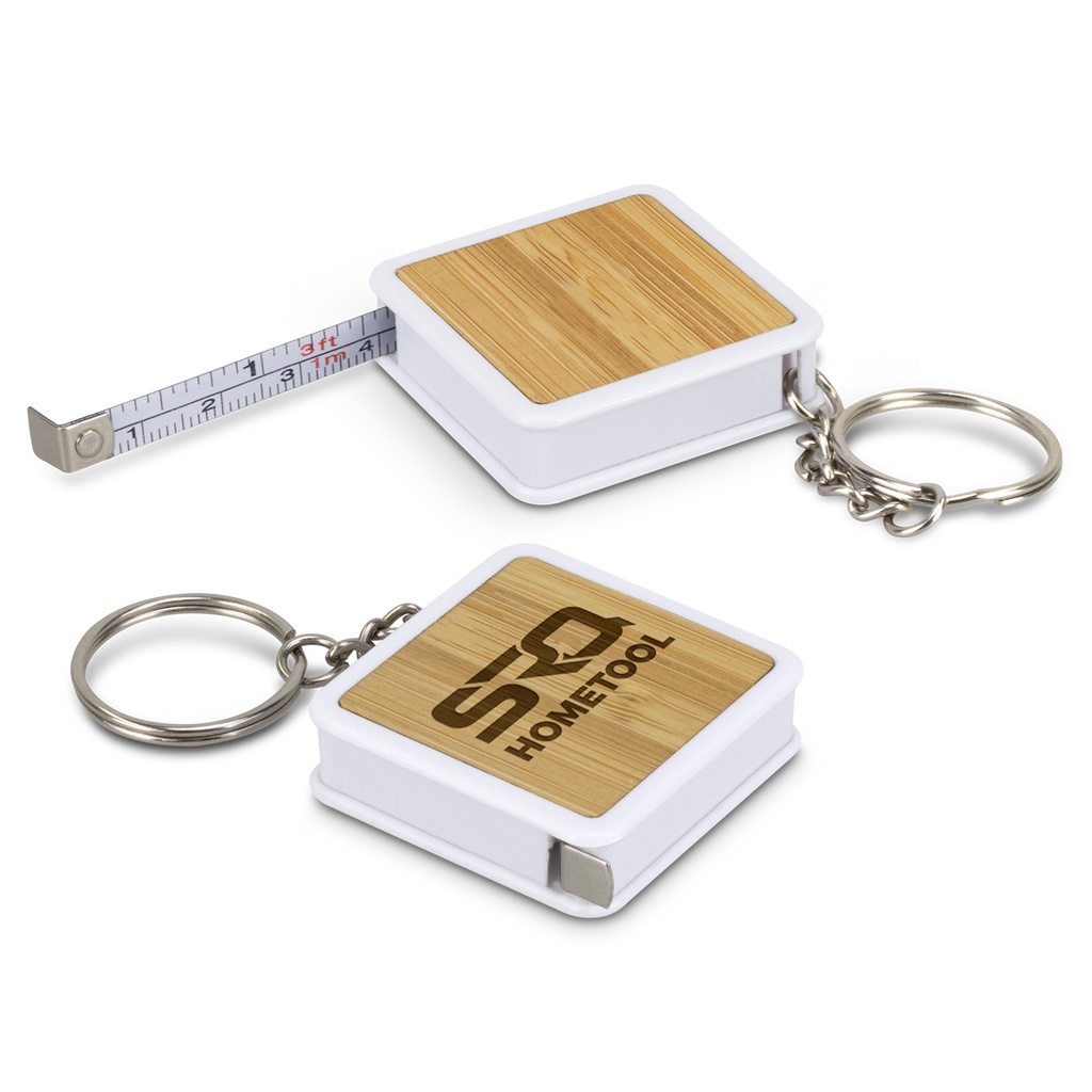 [TR124816] Bamboo Tape Measure Key Ring