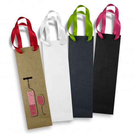 [TR125054] Wine Ribbon Handle Paper Bag