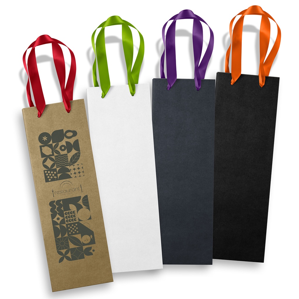 [TR125055] Champagne Ribbon Handle Paper Bag