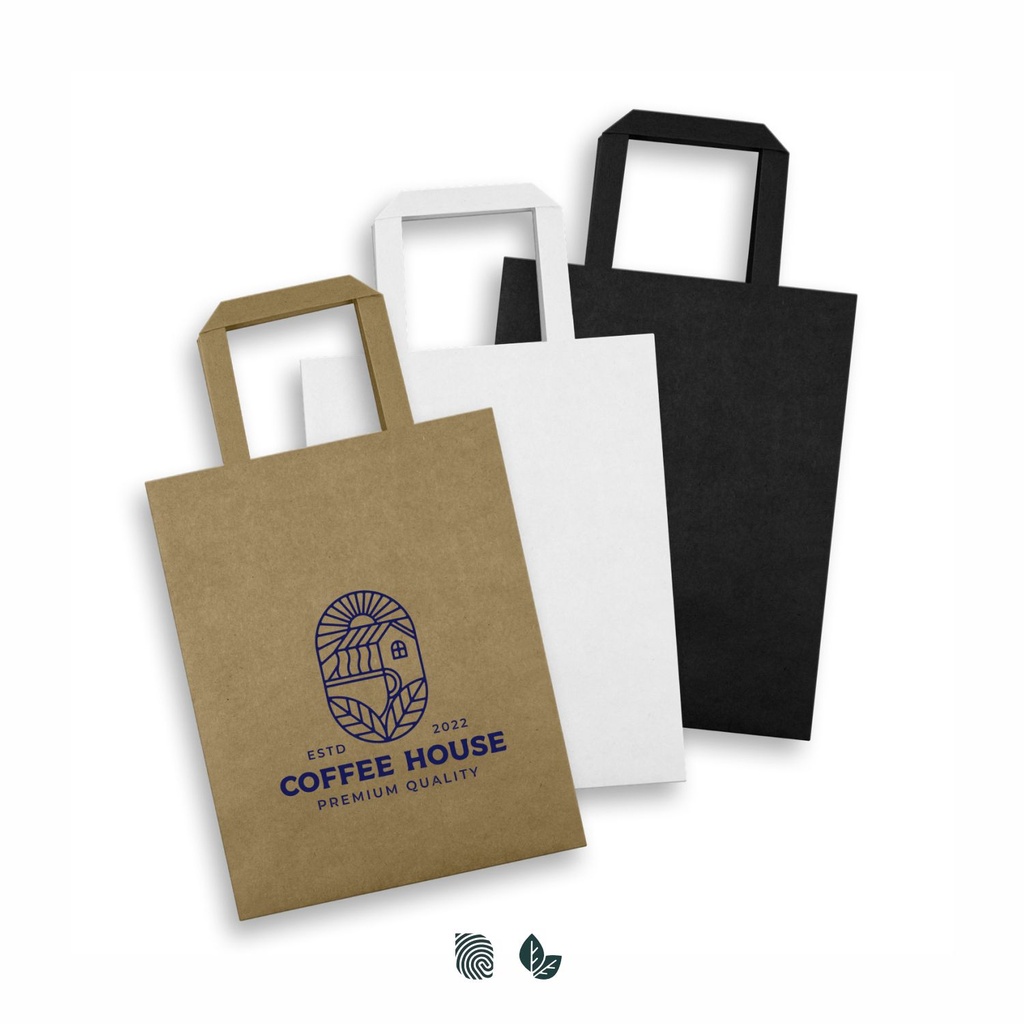[TR125060] Medium Flat Handle Paper Bag Portrait