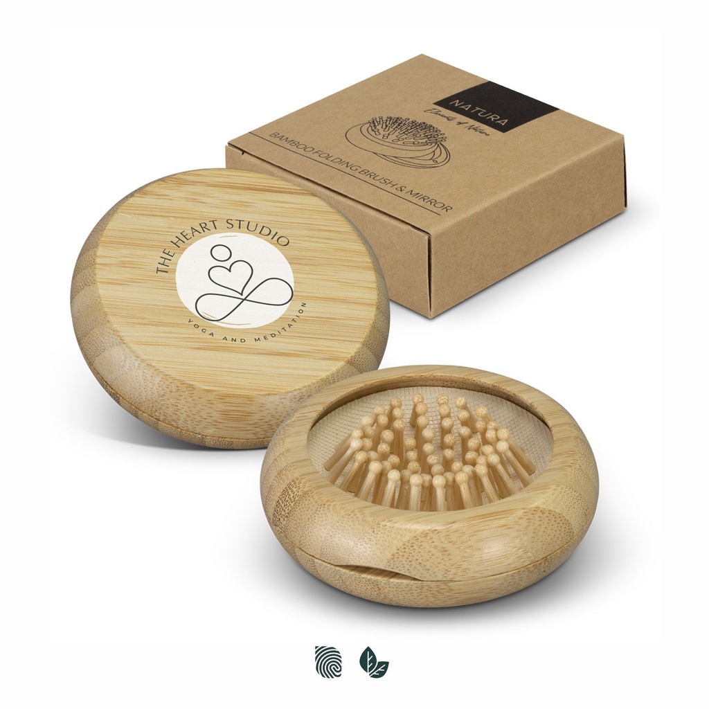 [TR125992] NATURA Bamboo Brush and Mirror