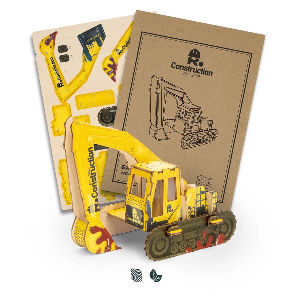 [TR124035] BRANDCRAFT Excavator Wooden Model