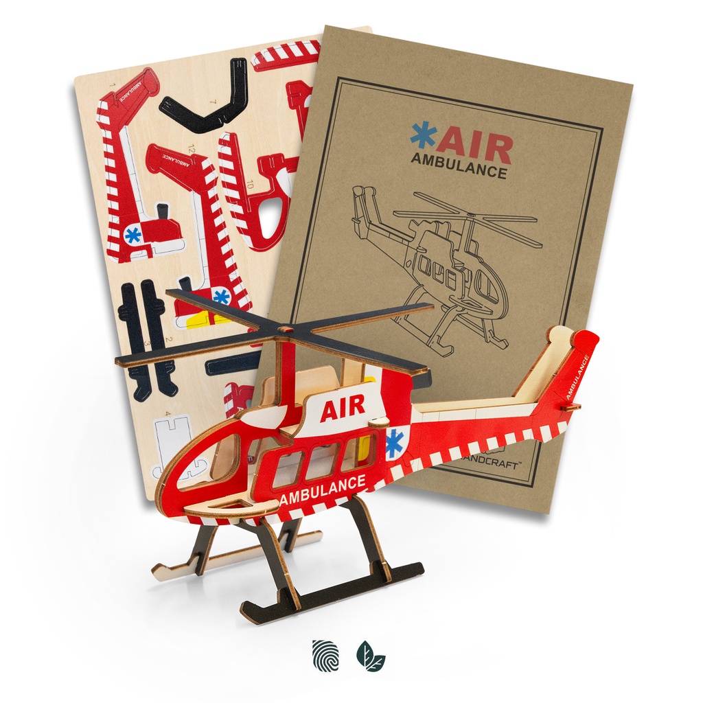 [TR124040] BRANDCRAFT Helicopter Wooden Model