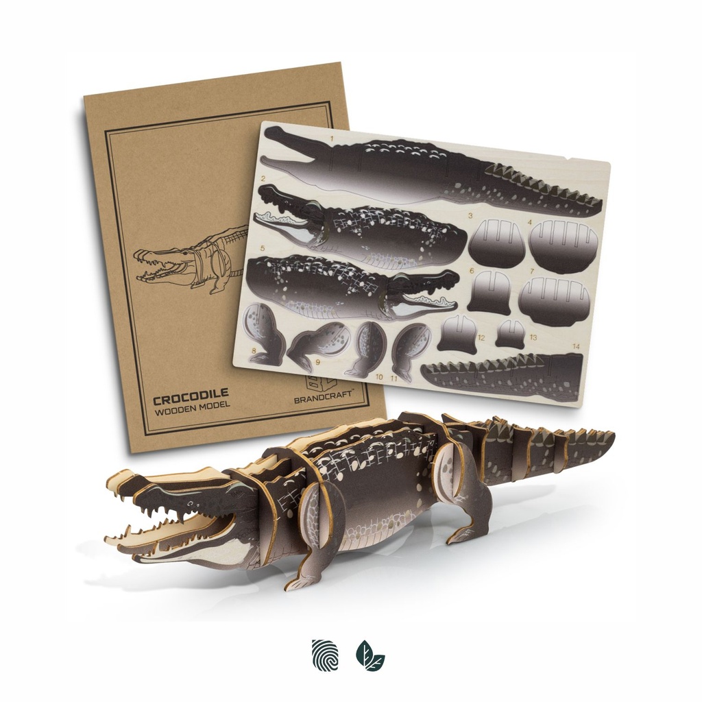 [TR124045] BRANDCRAFT Crocodile Wooden Model