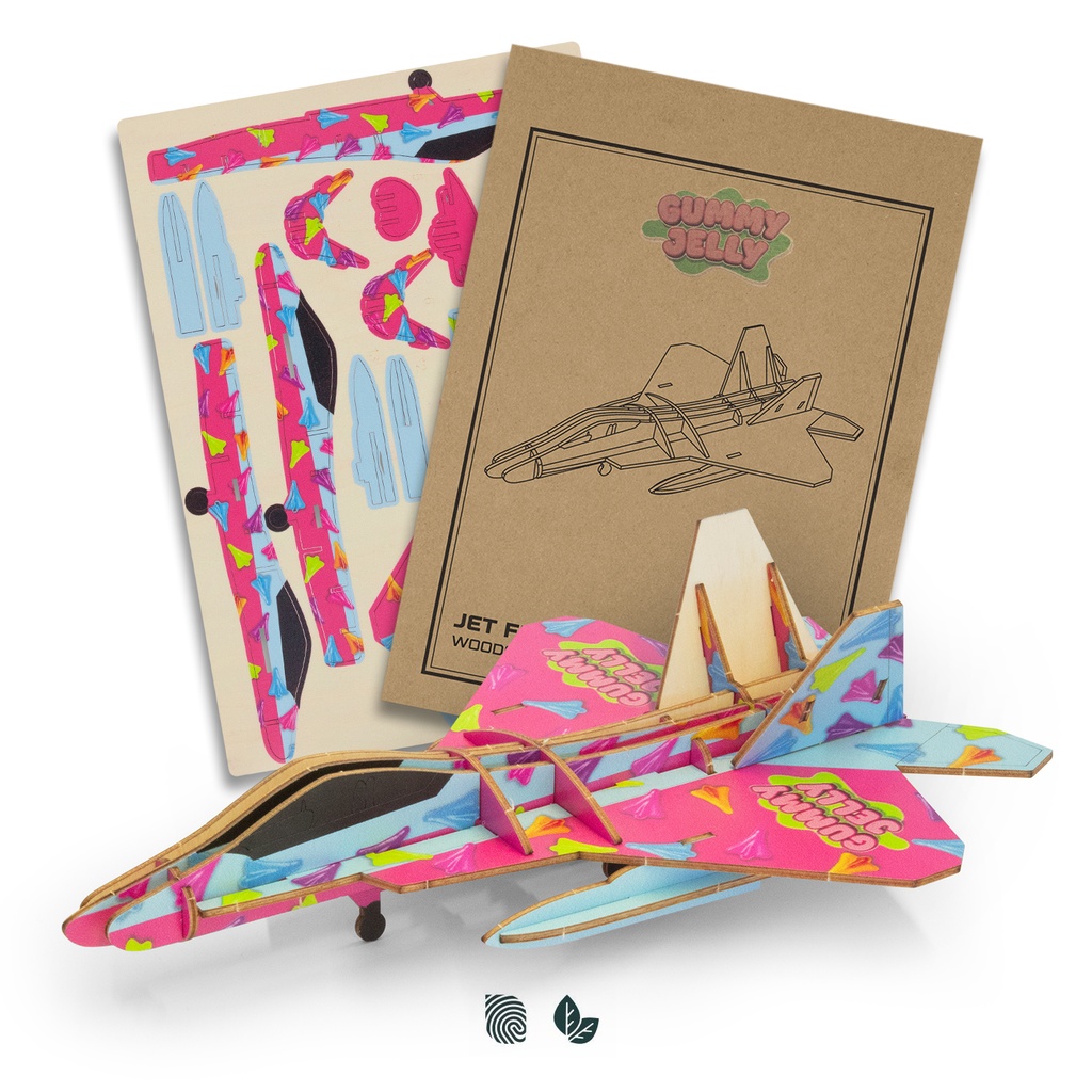 [TR126729] BRANDCRAFT Jet Fighter Wooden Model