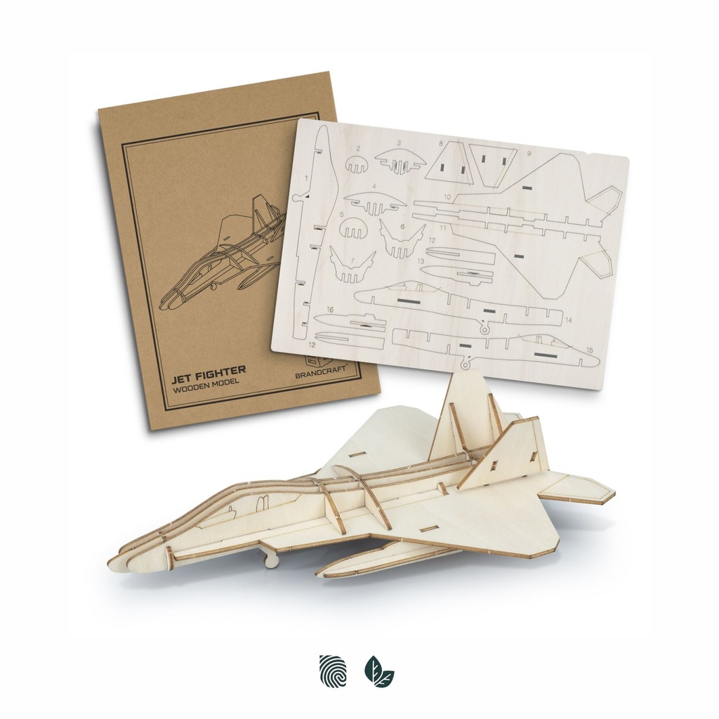 [TR126729] BRANDCRAFT Jet Fighter Wooden Model