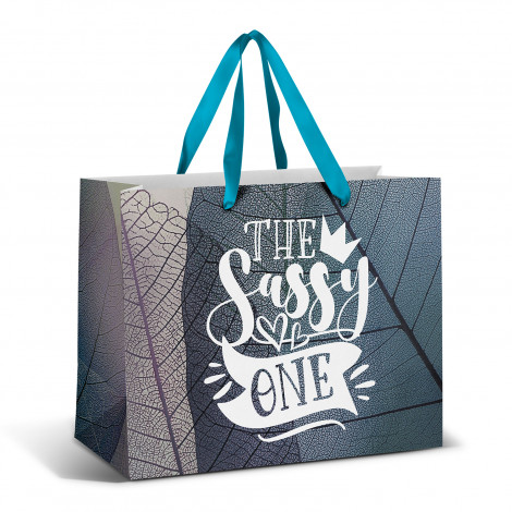 [TR127179] Large Ribbon Handle Paper Bag - Full Colour