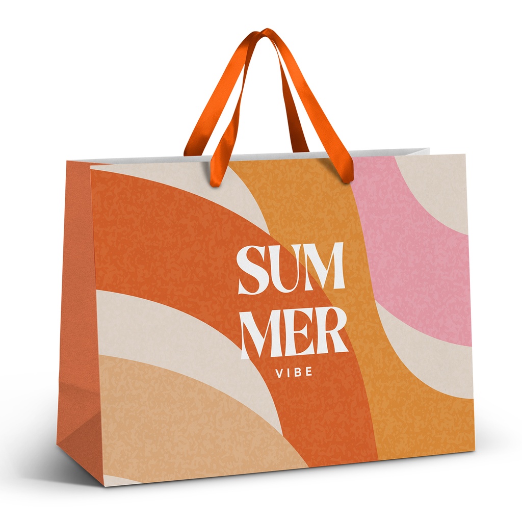 [TR127180] Extra Large Ribbon Handle Paper Bag - Full Colour