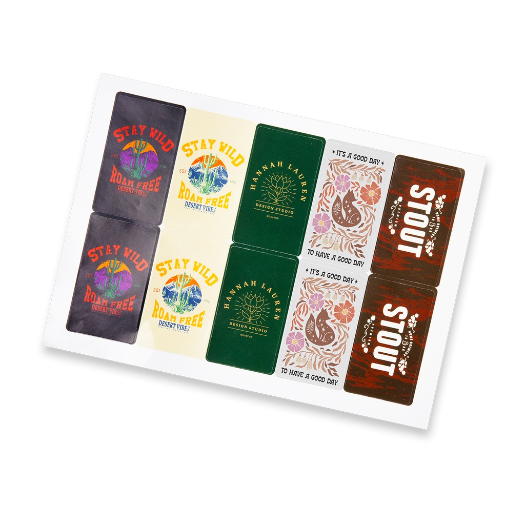 [TR127922] Sticker Sheet 88 x 50mm Rectangle - Gloss
