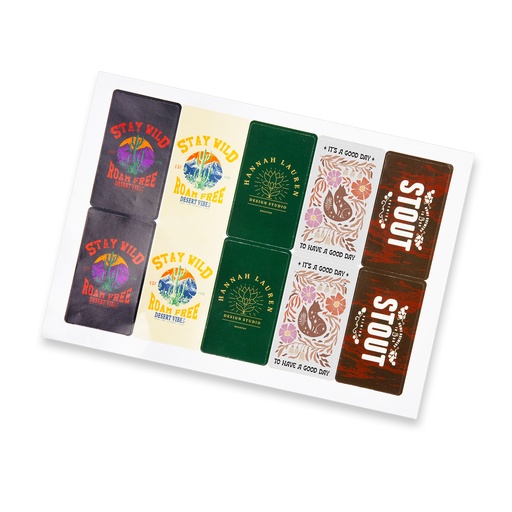 Sticker Sheet 88 x 50mm Rectangle - Gloss