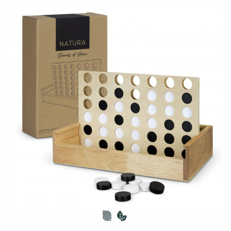[TR128885] NATURA Quattro Wooden Four-in-a-Row Game