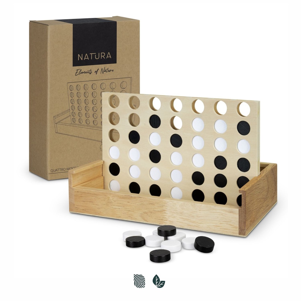 [TR128885] NATURA Quattro Wooden Four-in-a-Row Game