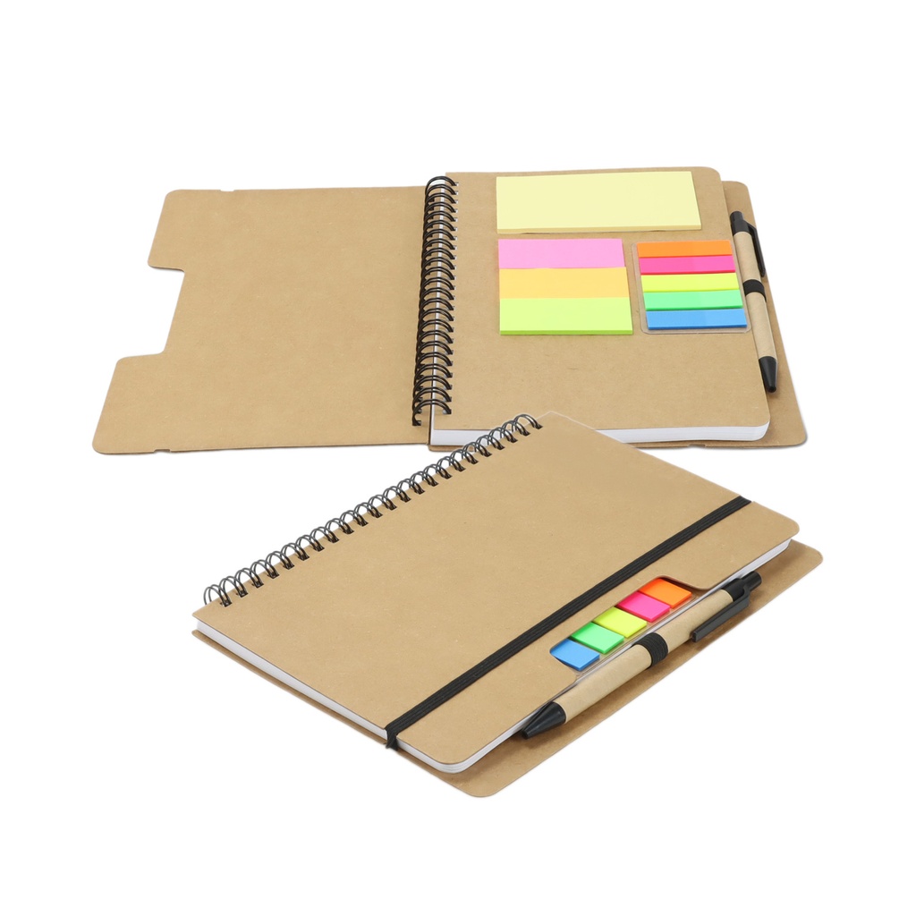 [TR129579] Kraft Notebook with Notes and Flags