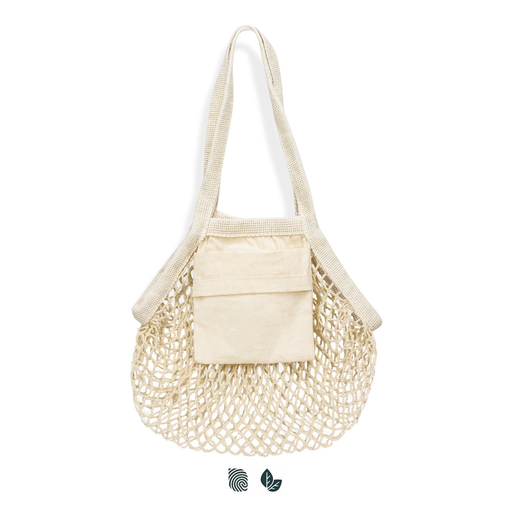 [TR133645] Cotton Mesh Foldaway Tote Bag - Small